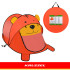 laste rannatelk kruzzel karu 180 x 95 x 82 cm