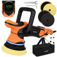 bigstreni auto poleerimismasin 1000 w da 125 mm 15 mm käiguga led + komplekt