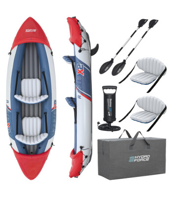  Täispuhutav kahekohaline turistikajakk aerude ja pumbaga, 321 x 100 cm, Bestway Hydro-Force Rapid X2