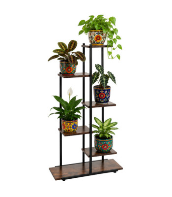 Gardlov 6-tasandiline metallist loft-stiilis lillealus taimedele, 60 x 20 x 113 cm