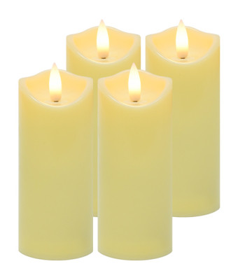 LED-küünlad ja küünlasüdamikud, 4 tk, vilkuva leegi efekt, soe valge, Ruhhy 26485, 12,5x5cm