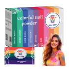 Holi spalvų miltelių rinkinys 10 x 100 g Holi Cow 27334