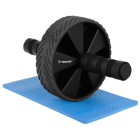 Kõhulihaste treeningratas koos põlvealuse EVA-matiga, must, TRIZAND ABS Roller Wheel, 28 cm