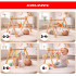 Hariv puidust mängukaar Baby Gym Kruzzel 0+, 4 riputusrõngast, 64 x 43 x 52 cm
