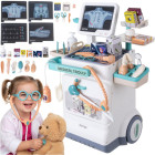 Laste meditsiinijaam Iso Trade – XXL-arstikomplekt kärul EKG ja RTG, 26 osa, valgus- ja heliefektidega, 115x25,5x46,5cm