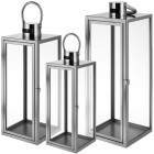 Hõbedased laternad, 3 tk RUHHY 26477, 38/49/63cm