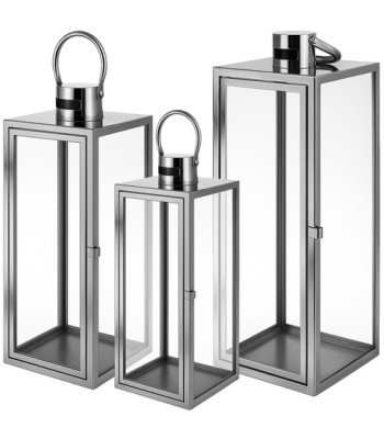 Hõbedased laternad, 3 tk RUHHY 26477, 38/49/63cm