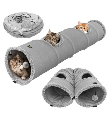 Interaktiivne kassi tunnel ja hubane majake Purlov 2-in-1, 120 x 25 cm