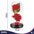 Igavene roos klaaskuplis LED-valgustusega GLIMZ 22 cm
