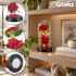 Igavene roos klaaskuplis LED-valgustusega GLIMZ 22 cm