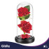 Igavene roos klaaskuplis LED-valgustusega GLIMZ 22 cm