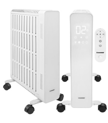 Elektriline õliradiaator, valge – KAMINER Arvell 2500W, 11 ribiga