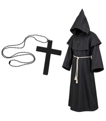 Munga kostüüm Glimz – Halloween, kapuuts, rist, 130 cm