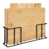 Zortiva bambusest lõikelaudade komplekt metallist hoidikuga, 4 tk, 280 x 200 x 12 mm