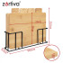 Zortiva bambusest lõikelaudade komplekt metallist hoidikuga, 4 tk, 280 x 200 x 12 mm