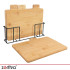 Zortiva bambusest lõikelaudade komplekt metallist hoidikuga, 4 tk, 280 x 200 x 12 mm