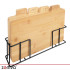 Zortiva bambusest lõikelaudade komplekt metallist hoidikuga, 4 tk, 280 x 200 x 12 mm