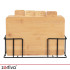 Zortiva bambusest lõikelaudade komplekt metallist hoidikuga, 4 tk, 280 x 200 x 12 mm