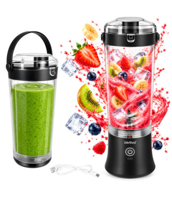 Juhtmeta kaasaskantav blender jääpurustaja ja impulssrežiimiga – Zortiva ShakeWave, 150 W, 600 ml
