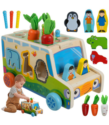 Puidust Montessori sorteerimisauto – KRUZZEL 26250
