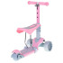 Kolmerattaline roller istmega 3in1 tasakaalu roosa LED