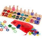 Montessori puidust numbrisorteerija 3in1 13x36cm