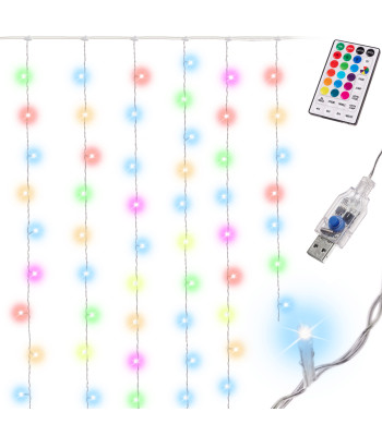 LED tuled Pulmakaunistused 3x3m 200LED USB + pult 16 värvi mäluga