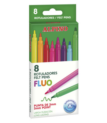 ALPINO Fluorestseeruvad markerid 8 värvitoonis