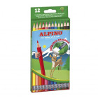 ALPINO 12 värvi kustutuskummiga pliiatsid