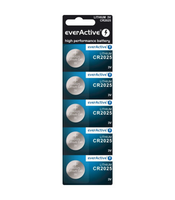 Lithium Patareid EverActive CR2025 - 5tk.