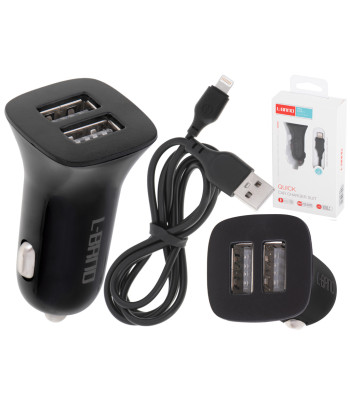 L-BRNO Dual USB + Lightning autolaadija