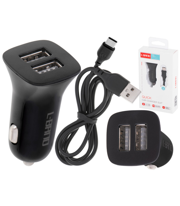 Auto laadija Dual USB + Type-C