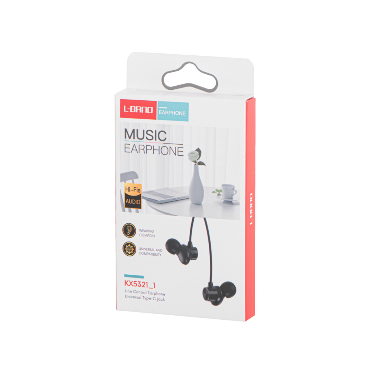 L - BRNO Juhtmega Kõrvaklapid Mikrofoniga Type-C Mustad