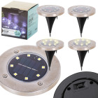 8 LED päikesepatareil töötavad maapinnalambid 4 tk, soe valge