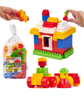 DIPLO ehitusplokid lastele 3D plastikust 89 tk