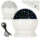 Öölamp Täheprojektor 2in1 USB Valge