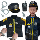Karnevalikostüümi politseiniku käeraudade komplekt vanuses 3-8