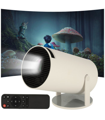 Kaasaskantav LED-projektor 1280x720, 100-325cm ekraan, Android 11.0 USB HDMI WiFi valge