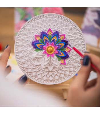 Candellana 3D gipsist maalimiskomplekt mandala värvid ja pintslid