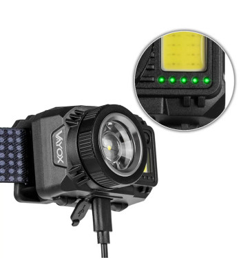 LATARKA CZOŁOWA XPG3 + COB ZOOM HYBRYDOWE ZASILANIE VA0098 VAYOX