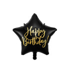 Palju õnne sünnipäevaks täht fooliumist õhupall 40cm must