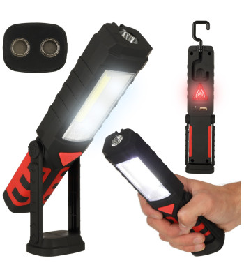 Tööpaja Taskulamp 3-in-1 USB COB Magnet Akud