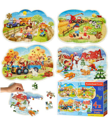 Castorland Puzzle 4W1 Neli Aastaaega - Neli Hooaega