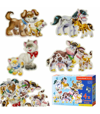 Castorland Puzzle 4W1 Lemmikud ja nende Järeltulijad