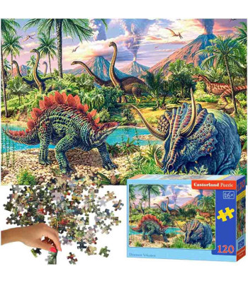 Castorland Puzzle 120 tükki - Dinosaurused vulkaanide juures