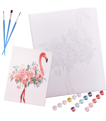 Numbrite järgi maalimine 40x50cm Flamingo