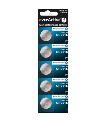 Lithium Patareid EverActive CR2016 - 5tk