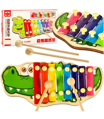Värvilised puidust taldrikud lastele krokodillile