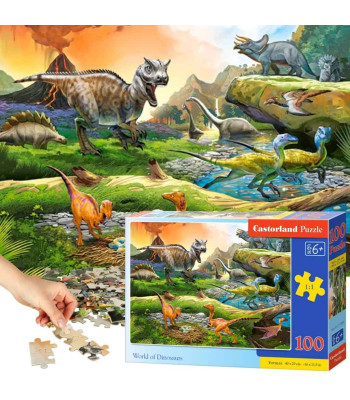 Castorland Puzzle 100 tükki. Dinosaurusmaailm