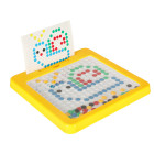 Magnetiline Montessori mosaiiktahvel värviliste nuppudega kollane 26 x 26 cm